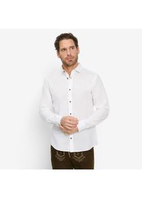 OLYMP Herren Trachtenhemd, weiß, casual, Gr. M, Web, Obermaterial: 100% Baumwolle, Hemden