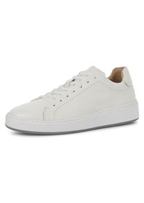 Herren Sneaker, MARCO TOZZI by GMK, Gr. 42, weiß, Leder, unifarben, sportlich, Schuhe, Freizeitschuh, Halbschuh, Schnürschuh mit Ziernähten