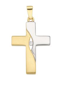 Adelia´s ADELIA ́S Damen Kreuz-Anhänger "Damen & Herren 333 Gold Kreuz Anhänger mit Zirkonia", Gold, gold, Gold, Schmuckanhänger, mit Zirkonia für Damen &