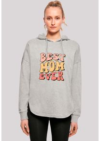 F4NT4STIC Damen Kapuzenpullover "Muttertag best mom ever Retro Blumenmuster", grau, casual, Gr. XL, Obermaterial: 100% Baumwolle, Pullover, Premium