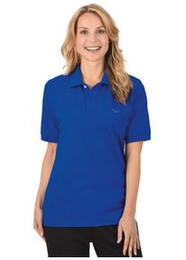TRIGEMA Damen Poloshirt "TRIGEMA Poloshirt DELUXE Piqué", blau, Basic, Gr. L, 100% Baumwolle, Shirts