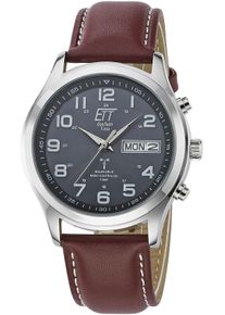 ETT Herren Funkuhr "Gobi", braun, Armbanduhren, Armbanduhr, Herrenuhr, Datum, Solar, Lederarmband