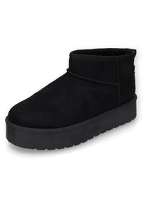 Damen Winterboots, Dockers by Gerli, Gr. 39, schwarz, Textil, modisch, Schuhe, Plateauboots, Schlupfstiefel mit kuscheligem Warmfutter