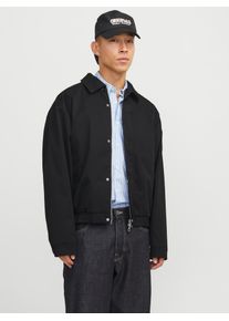 Jack & Jones JACK & JONES Herren Hemdjacke "JORISLINGTON JACKET", schwarz, modisch, Gr. M, unifarben, Web, Obermaterial: 100% Polyester, Jacken