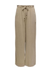 Only Damen Schlupfhose "ONLSOLVI MW LINEN BL PB CULOTTE CC PNT", braun, modisch, Gr. M, unifarben, Obermaterial: 80% Viskose, 20% Leinen, Hosen, mit