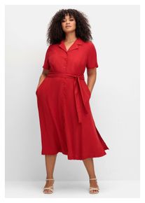 Damen Blusenkleid "Große Größen", rot, feminin, Gr. 42, sheego by Joe Browns, unifarben, Obermaterial: 100% Viskose;Futter: 100% Baumwolle, Kleider,