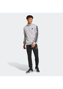 Herren Trainingsanzug "M 3S FT TT TS", grau, sportlich, Gr. XXL, adidas Sportswear, Obermaterial: 100% Polyester, Sportanzüge, drei Streifen