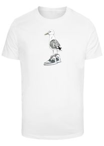 MisterTee Herren T-Shirt "MisterTee Herren Seagull Sneakers Tee", weiß, casual, Gr. M, unifarben, 100% Baumwolle, Shirts