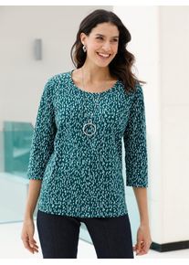 Inspirationen Damen Print-Shirt "Shirt", blau, Gr. 40, gemustert, mehrfarbig, bedruckt, 50% Baumwolle, 50% Modal, Shirts