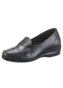 CLASSIC Damen Mokassin, Gr. 37, schwarz, Glattleder, Basic, Schuhe