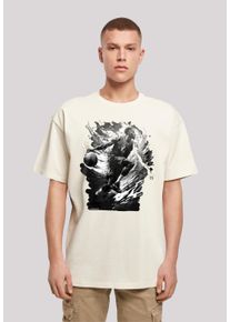 F4NT4STIC Herren T-Shirt "Basketball Splash Sport OVERSIZE TEE", beige, casual, Gr. 4XL, Obermaterial: 100% Baumwolle, Shirts, Print
