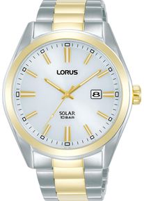 Lorus Herren Solaruhr, silber, Armbanduhren, Armbanduhr, Herrenuhr, Datum, Edelstahlarmband