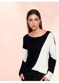 Heine Damen Strickpullover "Pullover", beige, Gr. 44, unifarben, gemustert, mehrfarbig, 80% Viskose, 20% Polyamid, Pullover