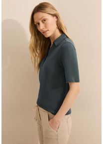 Cecil Damen Poloshirtslate khaki, casual, Gr. XL, unifarben, Web, 100% Baumwolle, Shirts, aus reiner Baumwolle