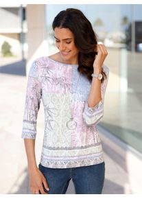 Inspirationen Damen Print-Shirt "3/4-Arm-Shirt", grün, Gr. 44, gemustert, mehrfarbig, bedruckt, 95% Viskose, 5% Elasthan, Shirts