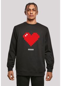 F4NT4STIC Herren Kapuzenpullover "Pixel Herz Good Vibes Happy People", schwarz, casual, Gr. M, Obermaterial: 50% Baumwolle, 50% Polyester, Pullover,