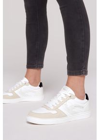 SOCCX Damen Sneaker, Gr. 38, weiß, Synthetik, Leder, mehrfarbig, casual, Schuhe, mit Zehenkappe aus Veloursleder