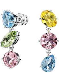 Swarovski Damen Paar Ohrstecker "Schmuck Geschenk Gema Drop-Ohrhänger, Asymmetrisches Design, 5692406", Metall, bunt, Metall, Ohrringe, mit Swarovski
