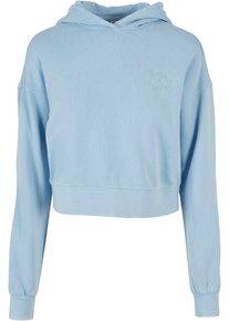 Urban Classics Damen Kapuzenpullover "Urban Classics Damen Ladies Short Flower Embroidery Terry Hoody", blau, casual, Gr. XL, unifarben, 100%