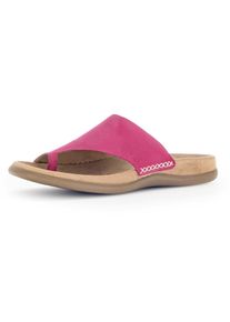 Gabor Damen Dianette, Gr. 43, pink, Ziegenveloursleder, unifarben, casual, Schuhe, Keilabsatz, Sommerschuh, Bequemschuh mit Zehenring