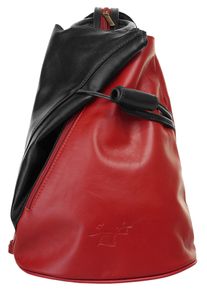 Samantha Look Cityrucksack, rot, Rindsleder, Leder, unifarben, modisch, Rucksäcke, echt Leder, Made in Italy