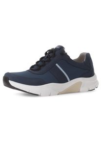 Herren Slip-On Sneaker, Gabor Rollingsoft, Gr. 12, blau, Nubukleder, Mesh, sportlich, Schuhe, Freizeitschuh, Halbschuh, Slipper mit Logo an der