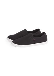 Tommy Hilfiger Damen Slip-On Sneaker "CANVAS SLIP-ON SNEAKER", Gr. 39, schwarz, Baumwolle, sportlich, Schuhe, Freizeitschuh, Schlüpfschuh, Slipper,