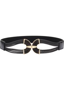 Lascana Damen Taillengürtel "Stretchgürtel", schwarz, feminin,modisch, Gr. 95, unifarben, Lederimitat, Gürtel, Bauchgürtel, Schmuckgürtel,