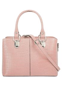 CLUTY Damen Umhängetasche, rosa, Leder, Taschen, echt Leder, Made in Italy