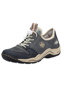 Rieker Damen Schnürschuh, Gr. 43, blau, Textil, Lederimitat, sportlich, Schuhe, mit elastischem Gummizug