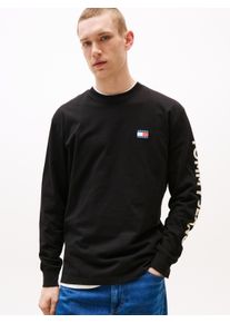 Tommy Jeans Herren Langarmshirt "TJM REG POP COL NW CLSC LS T EXT", schwarz, casual, Gr. XXL, unifarben, Single Jersey, Obermaterial: 100% Baumwolle,