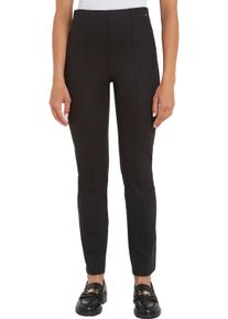 Tommy Hilfiger Damen Strickhose "SLIM ELEVATED KNITTED PANT", schwarz, casual, Gr. 40, unifarben, Strick, Obermaterial: 70% Viskose, 22% Polyamid, 8%