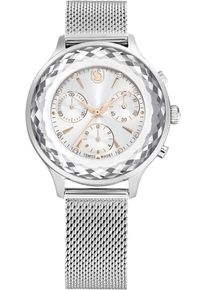 Swarovski Damen Chronograph "NOVA CHRONO", silber, Armbanduhren, Armbanduhr, Quarzuhr, Damenuhr, Stoppfunktion, Swarovski-Kristall