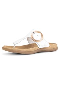 Gabor Damen Dianette, Gr. 41, weiß, Kalbsleder, modisch, Schuhe, Keilabsatz, Sommerschuh, Zehentrenner mit Best Fitting-Ausstattung