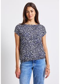 Street One Damen T-Shirt, blau, casual, Gr. 46, bedruckt, Stoff, Vorderseite: 100% Viskose; Rückseite 95% Viskose, 5% Elasthan , Shirts, mit