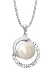 JOOP! JOOP Damen Kette mit Anhänger "2023380", Silber 925 (Sterlingsilber)-Perlen, L: 45cm, silber, Silber 925 (Sterlingsilber), Perlen, Halsketten, mit