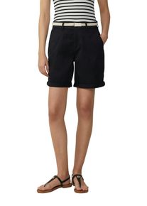 s.Oliver Damen Chinoshorts, schwarz, casual, Gr. 46, unifarben, Obermaterial: 98% Baumwolle, 2% Elasthan, Hosen, mit geflochtenem Gürtel