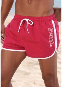 Bench. Herren Badeshorts "Bradley", rot, Gr. S, kontrastfarbene Details, Polyester, Badehosen, mit coolem Logodruck