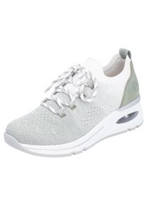 Remonte Damen Slip-On Sneaker, Gr. 36, grün, Textil, Lederimitat, sportlich, Schuhe, Freizeitschuh, Halbschuh, Slipper mit modischem Keilabsatz