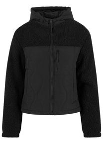 Urban Classics Damen Allwetterjacke "Urban Classics Ladies Sherpa Crinkle Nylon Mix Jacket", schwarz, casual, Gr. XS, unifarben, 100% Polyester,