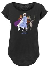 F4NT4STIC Herren Kurzarmshirt "F4NT4STIC Damen Disney Frozen 2 Group with Ladies Long Slub Tee", schwarz, casual, Gr. S, unifarben, 100% Baumwolle,