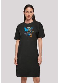 F4NT4STIC Damen Shirtkleid "Skull", schwarz, casual, Gr. 4XL, Obermaterial: 100% Baumwolle, Kleider, Print