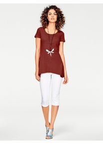 Heine Damen Longshirt "Longshirt", rot, Gr. 38, unifarben, 100% Seide, Shirts