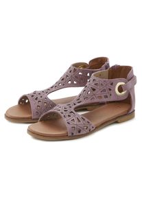 Lascana Damen Sandale "Sommerschuh", Gr. 40, lila, Obermaterial: 100% Rindsleder. Futter: 50% Lederimitat, 50% Polyester. Decksohle: 50% Lederimitat,