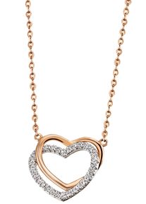 Firetti Damen Kette mit Anhänger "Schmuck Geschenk Silber 925 Halsschmuck Halskette Ankerkette Herz", Silber 925 (Sterlingsilber), L: 45cm B: 1,5mm,