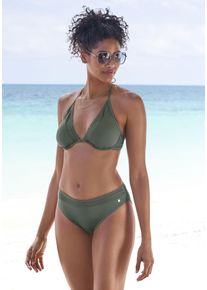 s.Oliver Damen Bikini-Hose "Aiko", grün, Gr. 32, unifarben, Microfaser, Polyamid, Microfaser, Badehosen, mit Häkeloptik