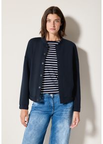 Cecil Damen Blouson, blau, casual, Gr. XXL, unifarben, Stoff, 46% Modal, 46% Polyester, 8% Elasthan, Jacken, bestehend aus einem Materialmix