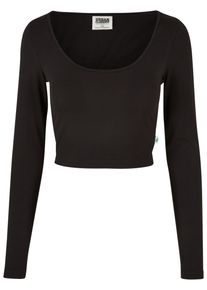 Urban Classics Damen Longsleeve "Urban Classics Damen Ladies Organic Wide Neck Cropped Longsleeve", schwarz, klassisch, Gr. XS, unifarben, 95%