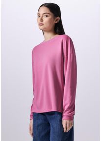 Damen Langarmshirtintense rose, casual, Gr. 36, STREET ONE STUDIO, unifarben, Stoff, 71% Polyester, 26% Viskose, 3% Elasthan, Shirts, aus elastischem