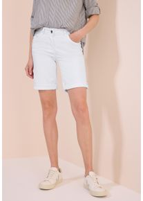 Cecil Damen Jeansbermudas "Style Scarlett", weiß, casual, Gr. 25, unifarben, Denim/Jeans, Obermaterial: 78% Baumwolle, 20% Polyester, 2% Elasthan,